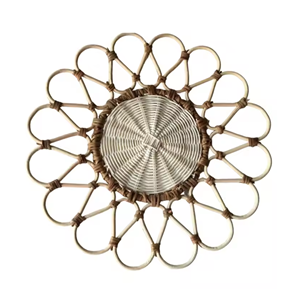 Assiette de service en rotin écologique, tressée à la main, accessoire décoratif pour la table - Product Image 2