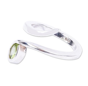 Anillo de Plata de Ley 925 con Piedra Preciosa de Peridoto Natural, Joyería Fina Hecha a Mano, Regalo de Aniversario para Mujer - Product Image 5
