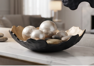 Elegante Tazón Decorativo Negro de Diseño Único, Centro de Mesa Moderno, Decoración para el Hogar, Adorno de Mesa, Tazón para Frutas, Exhibición con Estilo, Esencial - Product Image 4