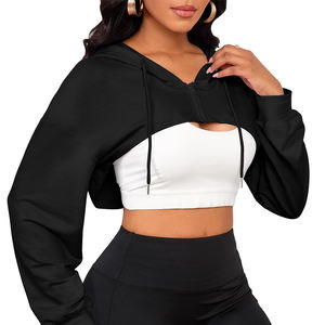 Sudadera con Capucha Personalizada de Moda Urbana para Mujer 2026 / Sudadera Corta OEM para Yoga y Deportes para Mujer - Product Image 5