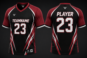 Camiseta de Fútbol Personalizada Negra, Roja y Blanca con el Número 23, Uniforme de Equipo, Ropa Deportiva Transpirable de Secado Rápido, Venta al Por Mayor de Fábrica, Equipación Personalizada - Product Image 1