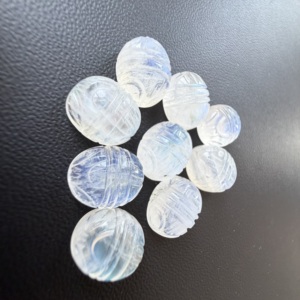 Pierres de lune arc-en-ciel blanches naturelles TFH, taillées pour la création de bijoux, forme ovale 12x10 MM, possibilité de créer plusieurs tailles. - Product Image 2