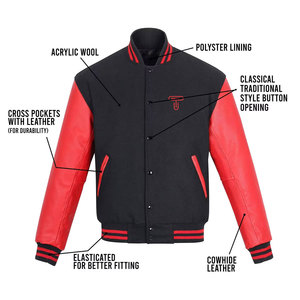 Nouvelle veste universitaire unisexe la plus vendue avec logo personnalisé, design hivernal de haute qualité, col montant, extérieur en laine, style vintage - Product Image 3
