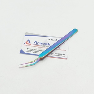 Pinzas de pestañas de aislamiento de arcoíris, venta al por mayor, pinzas de extensión de pestañas de acero inoxidable sólido de alta calidad, sostenibles - Product Image 3