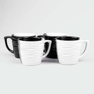 <b>Set</b> of 4 Versatile Wavy Ceramic <b>Tea</b> <b>Cups</b> - Product Image 3