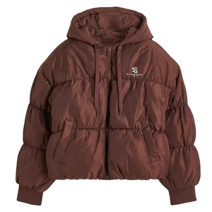 <b>Women</b> Casual Corduroy Quilted Bubble Puffer <b>Jacket</b> <b>Winter</b> <b>Warm</b> Hooded Outdoor Fashion Windproof Solid Color Lightweight Logo - Product Image 1