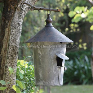 Casa para Pájaros de Metal Vintage Hecha a Mano, Refugio Colgante para Jardín, Caja Decorativa para Anidación en Exteriores para Gorriones y Pinzones, para el Patio Trasero - Product Image 5