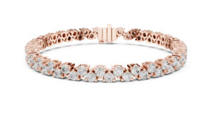 Bracelet de luxe pour femme en or rose 14 carats avec diamant de laboratoire rond de 6,2 carats, à porter tous les jours, idéal comme cadeau |   Carat pur - Product Image 4