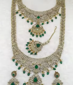 ชุดคอมโบแบบดั้งเดิมชุดแต่งงานแบบคลาสสิกหรูหราไข่มุกชุดเครื่องประดับทองหรูหราเครื่องประดับแฟชั่นสำหรับเจ้าสาวและ kundan - Product Image 2