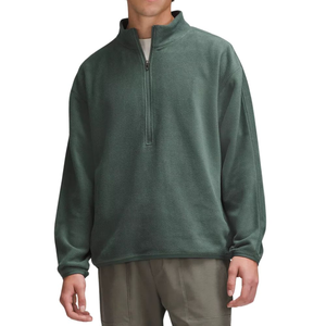 Sweat-shirts à fermeture éclair de haute qualité en coton épais, sweat-shirts à quart de zip en molleton bouclette, thermiques, personnalisables avec broderie - Product Image 1