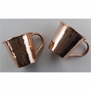 Handmade Hammered Moscow Mule Copper Mugs Set Pure Solid Copper Beer Cocktail Cups Custom Wholesale <b>Metal</b> Barware Tumbler Mugs - Product Image 4