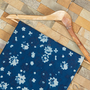 Ecológico 120gsm hilo peinado tela de algodón orgánico bloque de mano estampado azul índigo para vestidos acolchados hogar camisas trajes cubiertas - Product Image 6