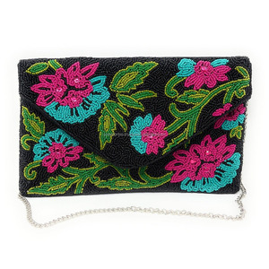 Pochette de soirée pliable à thème golf brodée de perles de rocaille vertes faites à la main avec fermeture magnétique pour femmes sacs à main décontractés - Product Image 6