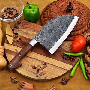 Couteaux de boucher en acier au carbone, ambidextres, lavables au lave-vaisselle, avec manche en bois écologique et étui en cuir, vente en gros - Product Image 4