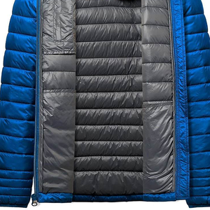 Veste matelassée à capuche pour homme, rembourrée de duvet, coupe-vent, fermeture éclair, vêtements d'hiver décontractés, coupe régulière, 100% polyester - Product Image 6