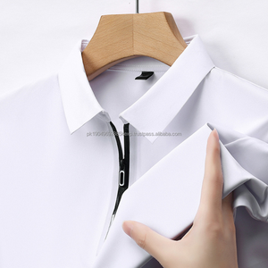 Polos pour hommes de haute qualité, vêtements d'été tendance, 100% fibre de glace ionisée, polo pour hommes, chemise d'affaires, t-shirts unis - Product Image 4