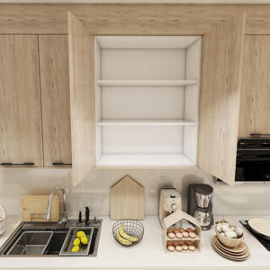 Ensemble de meubles de cuisine complets en bois de chêne avec structure en contreplaqué de style européen moderne, personnalisé par JY Project Vietnam, avec plan de travail en quartz/granit - Product Image 5