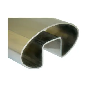 Stainless Steel Rail Cap Display Elliptical Round Single Slot Pipe Tube