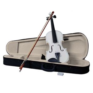 Nuovo Set Violino Acustico 4/4 Fatto a Mano con Arco in Resina Bianca per Studenti e Violinisti Elettrici, Archi in Fibra di Carbonio e Legno Inclusi - Product Image 1
