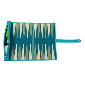 Jeu de Backgammon Carré Portable Écologique Personnalisable – Jeu de Voyage en Cuir Enroulable Idéal pour Cadeau/Fête Facile à Utiliser - Product Image 1