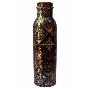 Botella de Agua de Cobre de Diseño Clásico y Calidad Premium, Tapa Antiderrames, Duradera, Ideal para Viajes, Apta para Lavavajillas, Unisex - Product Image 1