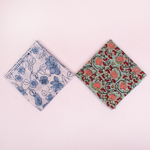 Bohemian Style Cotton Block Print Bandana 21X21 Inch Custom Promotional Scarf Wholesale Supplier Manufacturer Factory - Product Image 2
