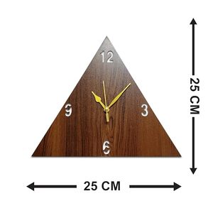 Wooden Triangle Antique Style Large Modern <b>Battery</b> Powered Quartz Wall <b>Clock</b> Decor for Living Room Home Office - Product Image 5