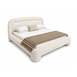Lit plateforme italien rembourré de luxe moderne |   Cadre de lit en tissu design taille king size |   Meubles de chambre contemporains - Product Image 1
