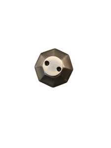 Bouton octogonal décoratif en laiton argenté mat pour chambre, salle de bain, cuisine, armoire, tiroir, commode, meuble moderne minimaliste - Product Image 2