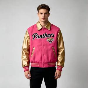 American Style Retro Casual Workout <b>Jacket</b> for Men 100% Cotton Thick Woven Embroidered <b>Slim</b> <b>Fit</b> Autumn OEM Service - Product Image 2