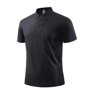Polo à manches courtes en tricot uni pour homme, séchage rapide, vert, style décontracté, tissu polyester - Product Image 3