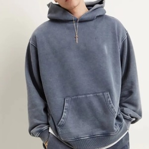 <b>Men's</b> Oversized Hooded <b>Sweatshirt</b> Solid Color Cotton French Terry Casual Winter Digital Printing Streetwear Pocket Anti-shrink - Product Image 1