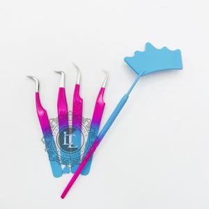 Pinzas de Punta plateada Ombre recién llegadas, pinzas de extensión de pestañas de etiqueta privada de acero inoxidable, polvo sostenible probado a mano - Product Image 2