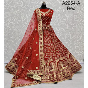 Collections de velours de vêtements de mariée indiens pour la mariée avec le travail de Zarkhan par Fabzone - Product Image 6