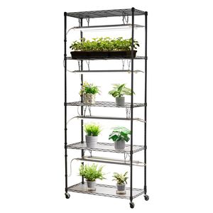 Luci per Coltivazione Indoor a Spettro Completo 192W 5000K, 71 cm, con Supporto a M Resistente, Ruote e Alimentazione USB Digitale Intelligente - Product Image 6