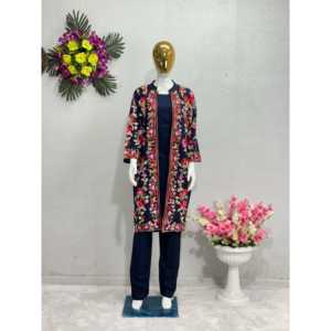 Conjunto de Traje de Mujer de Diseñador con Bordado Cachemir, Accesorio de Moda Elegante - Product Image 4