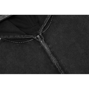 Sudadera con capucha unisex de felpa 100% algodón, personalizada con pedrería, de corte holgado y extragrande, con bolsillos, transpirable, antiencogimiento, con cremallera, para invierno, 550 gramos - Product Image 5