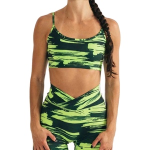 Women's High Impact Yoga Fitness <b>Bra</b> & Short Wholesale Hot <b>Sexy</b> Sublimation Print Adjustable Breathable Lightweight - Product Image 1