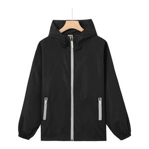 Chaqueta Deportiva Reflectante para Hombre, Impermeable, con Capucha, de Lona y Piel Vacuna, Cortavientos, de Secado Rápido, con Cuello Alto y Logotipo Frontal, para Trabajo al Aire Libre - Product Image 5