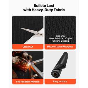 Rollo de Manta de Soldadura de Fibra de Vidrio Recubierta de Silicona, 5 x 150 Pies, Resistente al Calor de 1800 Grados Fahrenheit, Ignífuga, Aislante - Product Image 3
