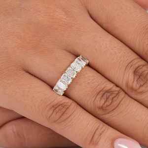 Bague de luxe en diamant de laboratoire 1,40 carat taille radiant plaqué or 18 carats et rhodium, certifiée IGI, qualité supérieure, best-seller - Product Image 4