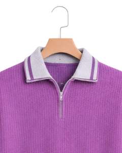 Sudadera de punto contemporánea para hombre con cremallera de un cuarto, ajuste regular premium, proveedor mayorista de fábrica OEM, EE. UU. y Europa - Product Image 3
