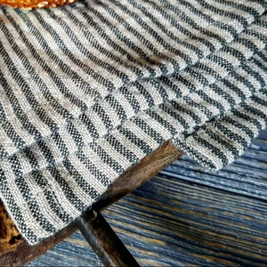 Essuie-tout en lin rayé style français, torchon de cuisine épais, serviette de table rayée naturelle, serviette de table rustique durable - Product Image 1