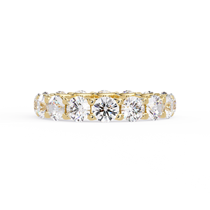 Anillos de Oro Sólido de 14K al por Mayor con Diamantes Cultivados en Laboratorio, Corte Brillante Redondo, Montura en U, Anillos de Boda de Eternidad Completa para Mujer, Joyería Fina - Product Image 4