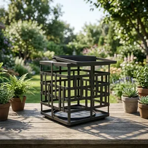 Portavelas de Hierro Forjado Artesanal con Diseño de Rejilla, Modelo L912, para Decoración del Hogar, Bodas, Fiestas y Eventos Festivos - Product Image 4