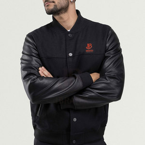 Customized Logo <b>Leather</b> <b>Long</b> Sleeves Men's <b>Jackets</b> High Quality For Winter Season Casual Wear Lettermen <b>Jacket</b> For Men - Product Image 2