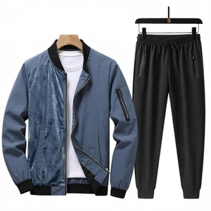 Custom Logo Men's Full Zip Tracksuit <b>Set</b> Two Piece Jogging Suit Casual <b>Gym</b> Training Sportswear - Product Image 4