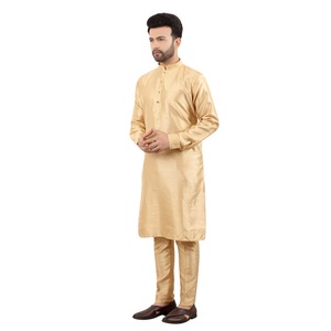 Men's Dupion <b>Silk</b> <b>Kurta</b> Pajama Set | Gold | Indian Ethnic Wear | Size 36-50 | Wholesale - Product Image 3