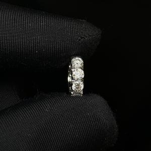 Boucles d'oreilles créoles éternité en or jaune massif 14 carats avec diamants ronds de 2,5 mm cultivés en laboratoire, sertissage invisible, bijoux fins pour femme, cadeau - Product Image 3