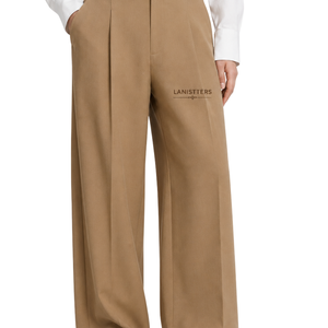 Pantalon plissé large pour femme, coupe décontractée, ample, avec poches, personnalisable OEM, style moderne streetwear - Product Image 3